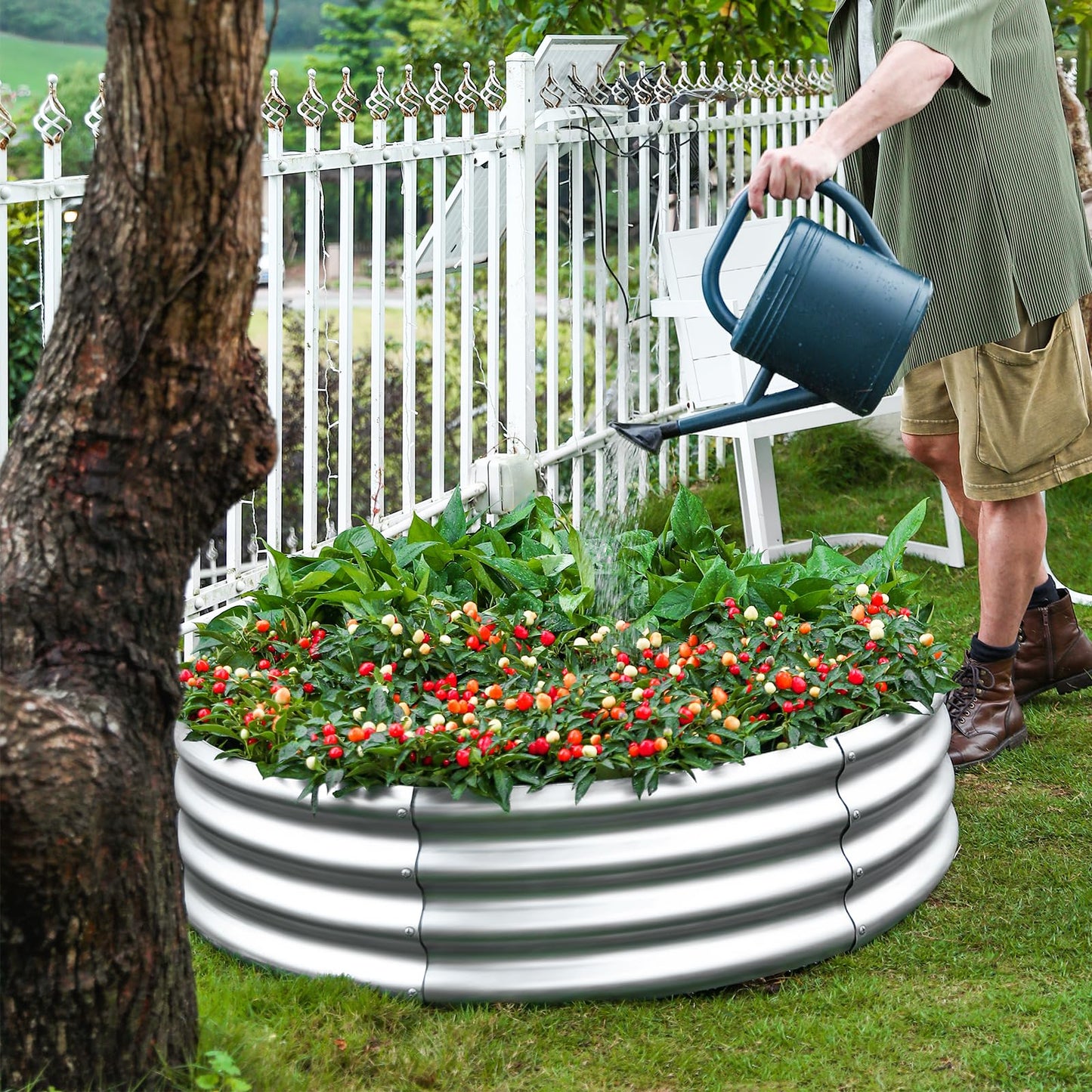 2 Pack 2×2×1ft Galvanized Raised Garden Bed