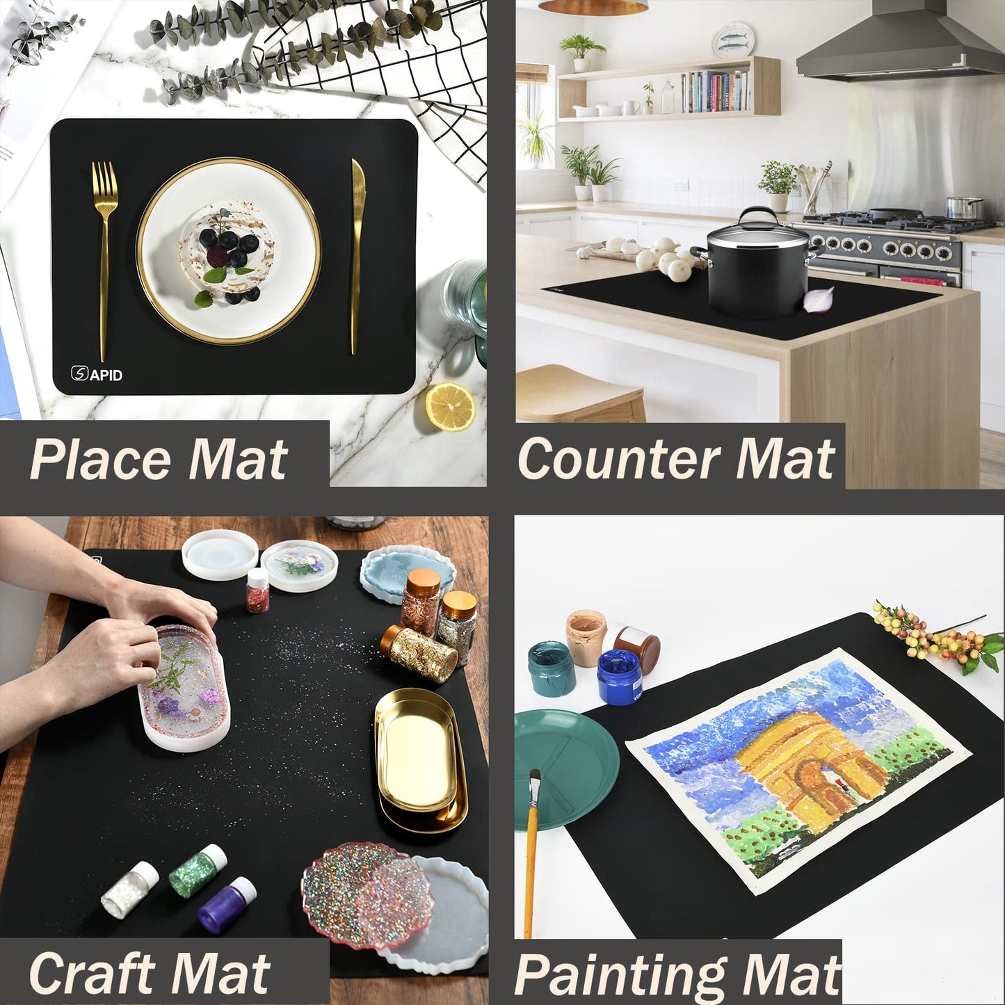 Extra Large Silicone Mat 36" x 24" Place Mats, Heat Resistant Mat