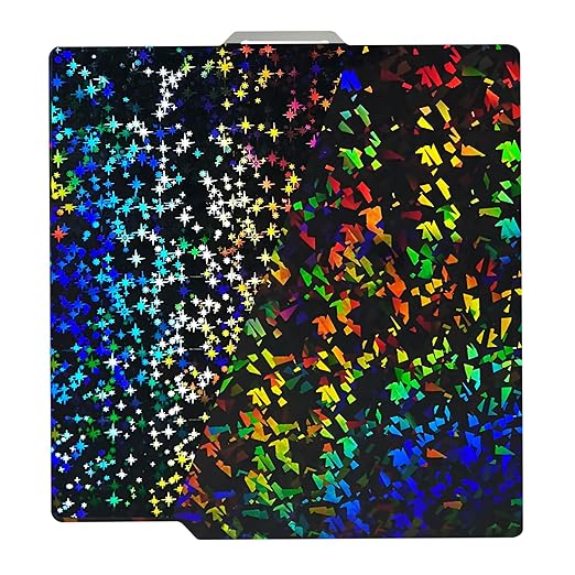 Build Plate- Rainbow Confetti PEF+Galaxy PEY Smooth Build Plate for Bambu Lab X1 X1C X1E P1P P1S A1