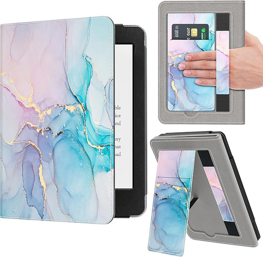 Stand Case for 7"/6.8" Kindle Paperwhite, Dreamy Marble Moire