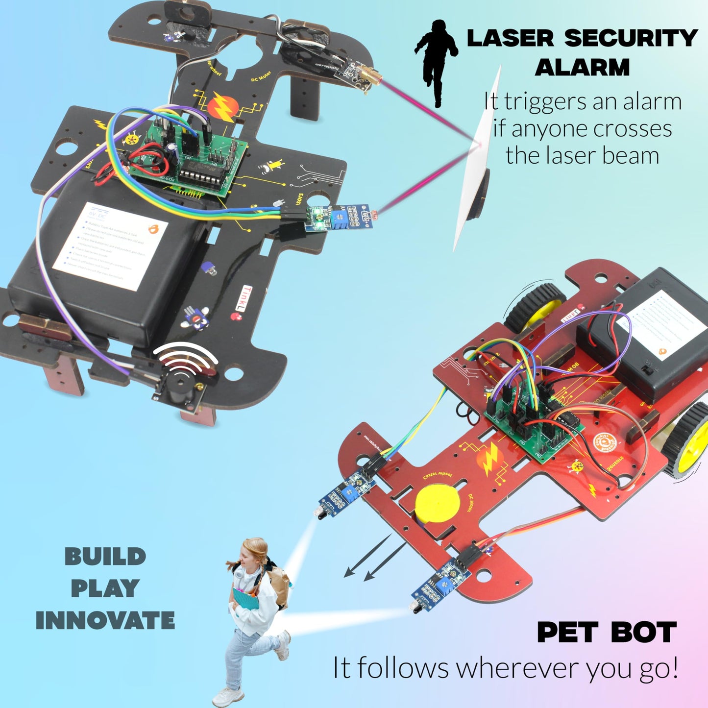 Butterfly Edufields 40 in 1 STEM Robotics Kits - Electronics Board & Sensors- 100+ Parts
