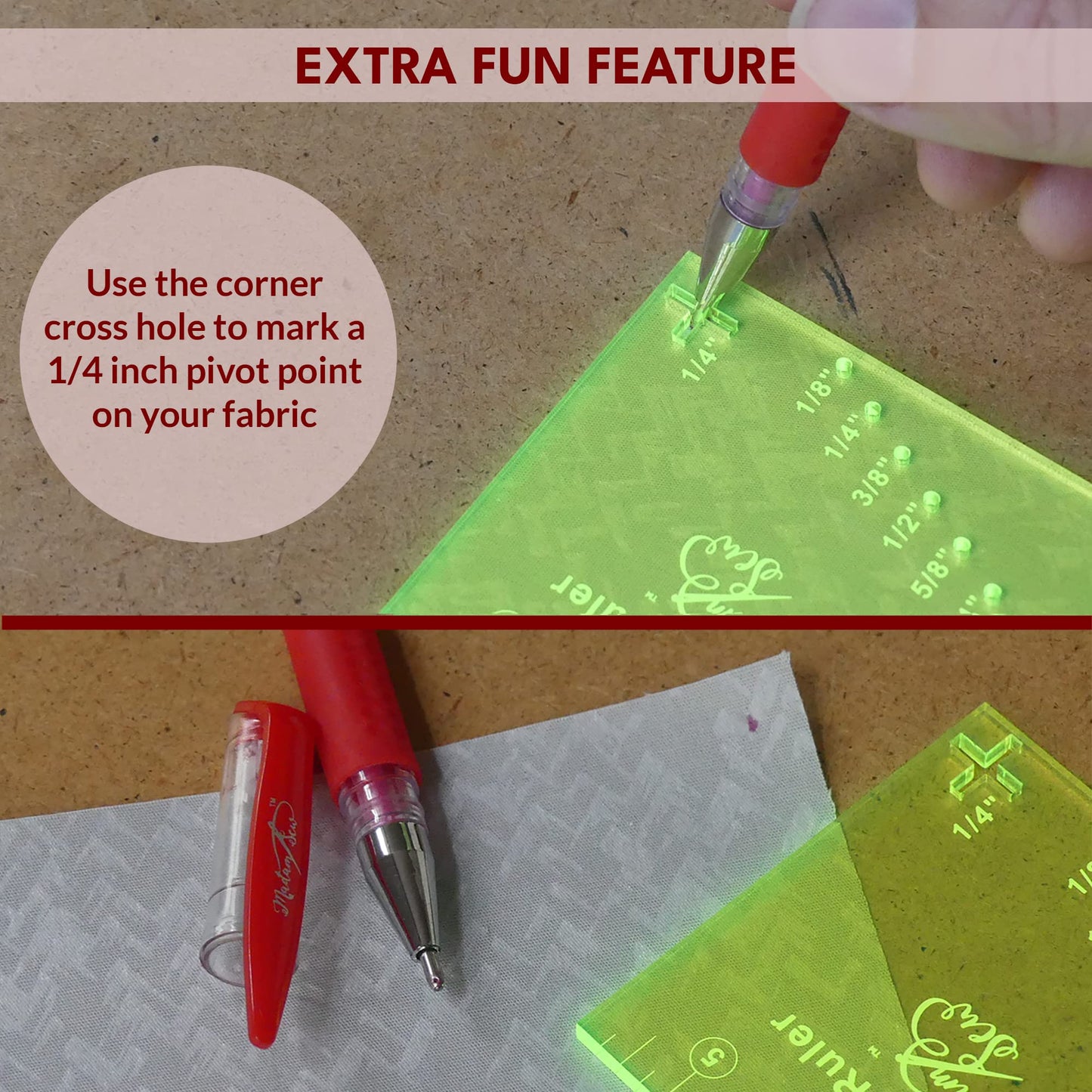 Madam Sew Seam Allowance Ruler and Magnetic Seam Guide