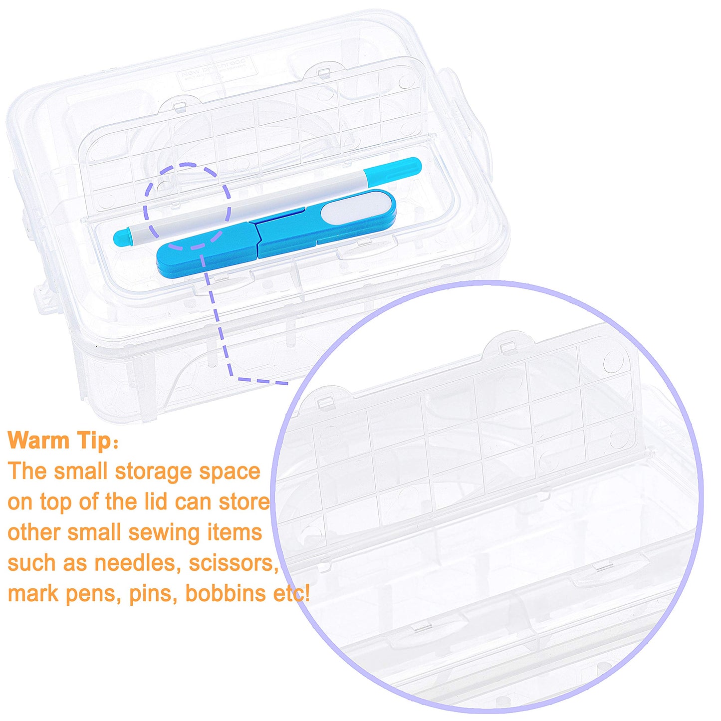 80 Spools 500m Each Embroidery Machine Thread with Clear Plastic Storage Box