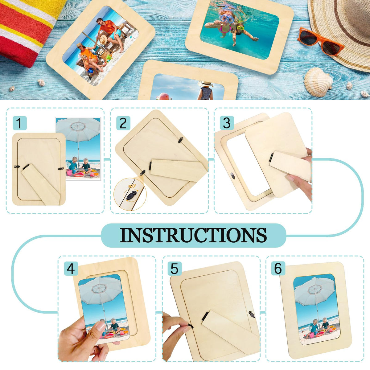 RYKOMO 12 Pieces Wooden Frames for painting and designing