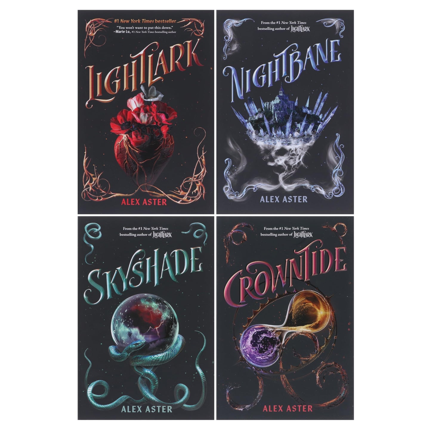 The Lightlark Saga By Alex Aster 4 Books Collection Set (Lightlark, Nightbane, Sky Shade & Crowntide)