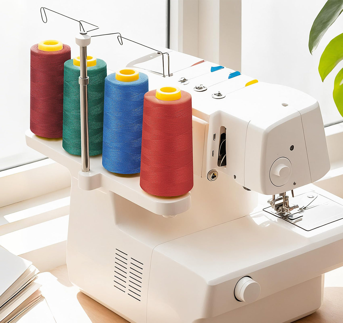 Stiverse 12 Pack Serger Thread Cones, 1800 Yards Each Spool Overlock Thread, PolyesterThread 40s/2 for Serger&Overlock, Quilting, Piecing, Sewing Machine