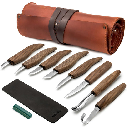 Deluxe Wood Carving Kit S18X - Wood Carving Knife Set - Spoon Carving Tools Set - Whittling Knives