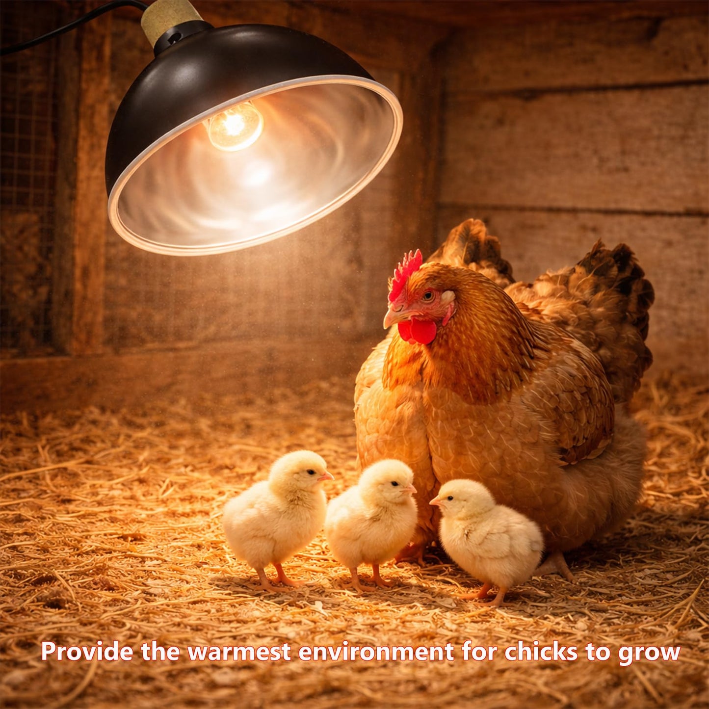 Chick Heat Lamp, 5 Pcs Chick Starter Kit with Chick Feeder and Waterer Set
