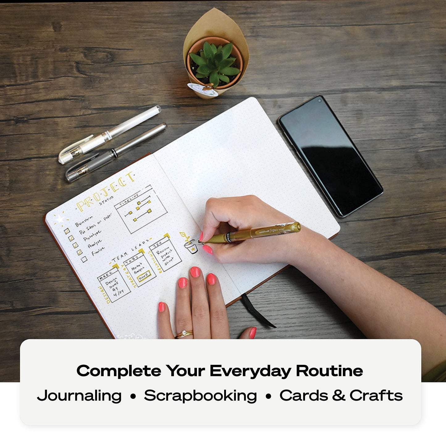 Uniball Signo 207 Gel Impact Stick Pens - 10 Assorted 1.0mm