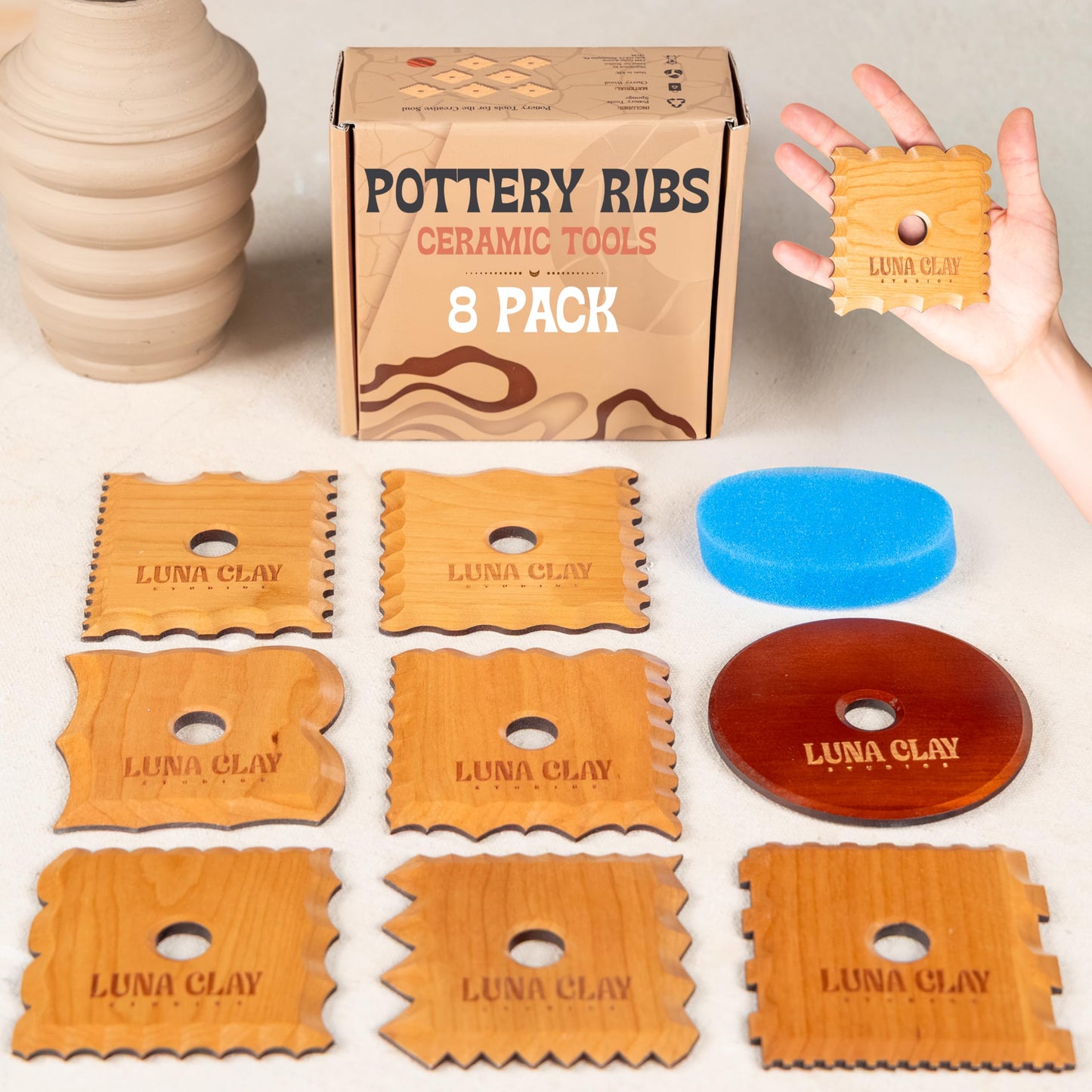 Pottery Ribs Tool Set | 8 Pack