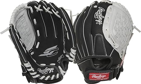 Rawlings | Sure Catch T-Ball & Youth Baseball Glove- Black/ Grey