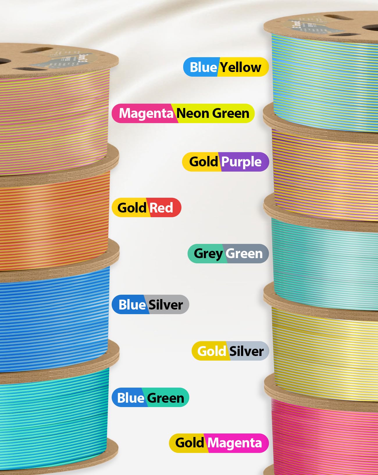 PLA Filament 1.75mm 1kg Spool - Silk Grey Green