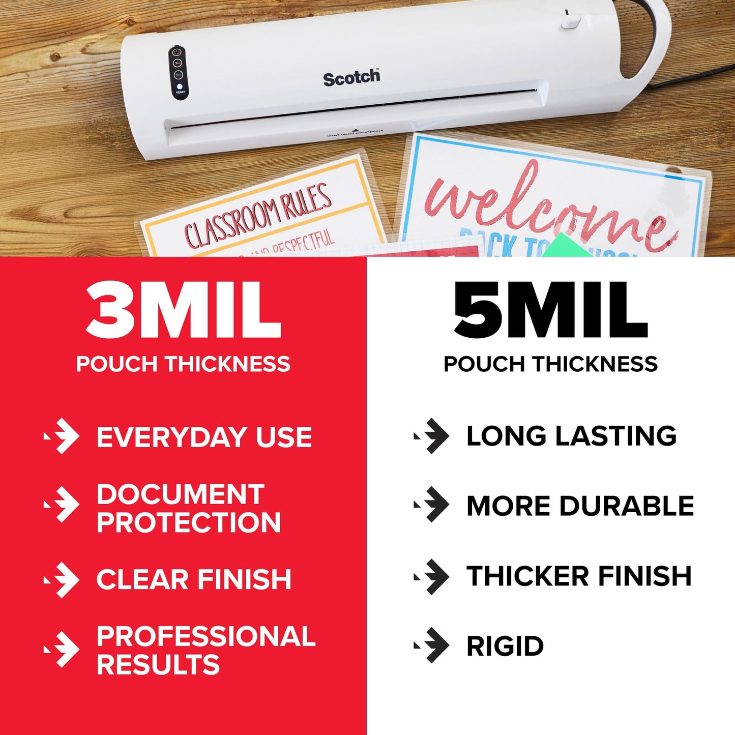 Scotch Thermal Laminating Pouches, 8.9 x 11.4 Inches, Letter Size Sheets