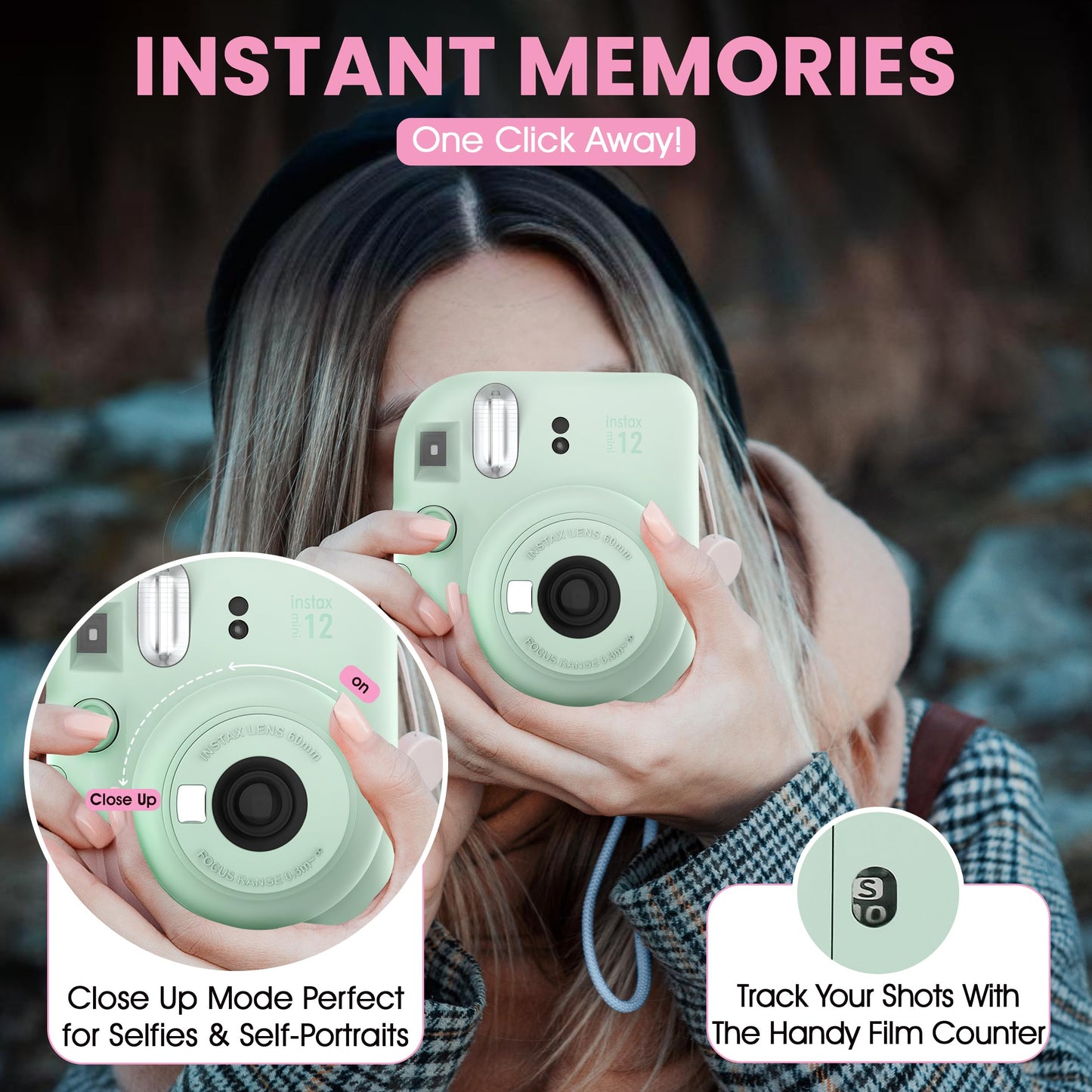 Fujifilm Instax Mini 12 Instant Camera, Custom Designed Case