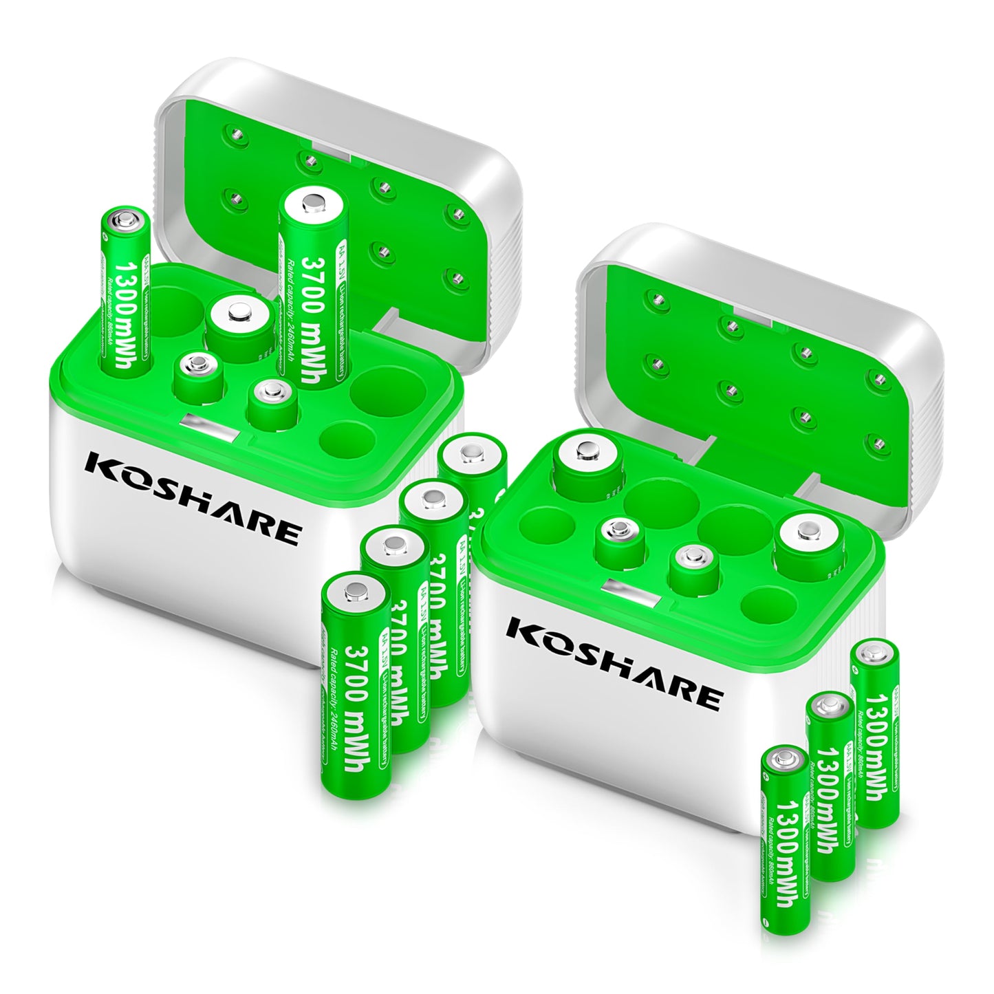 Rechargeable AA AAA Battery Lithium with Charger, 16Pcs (2 Pack)