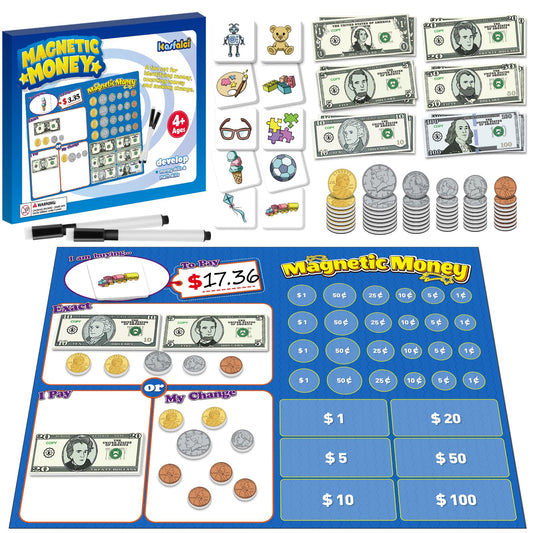 Kasfalci 73 PCS Magnetic Money for Learning