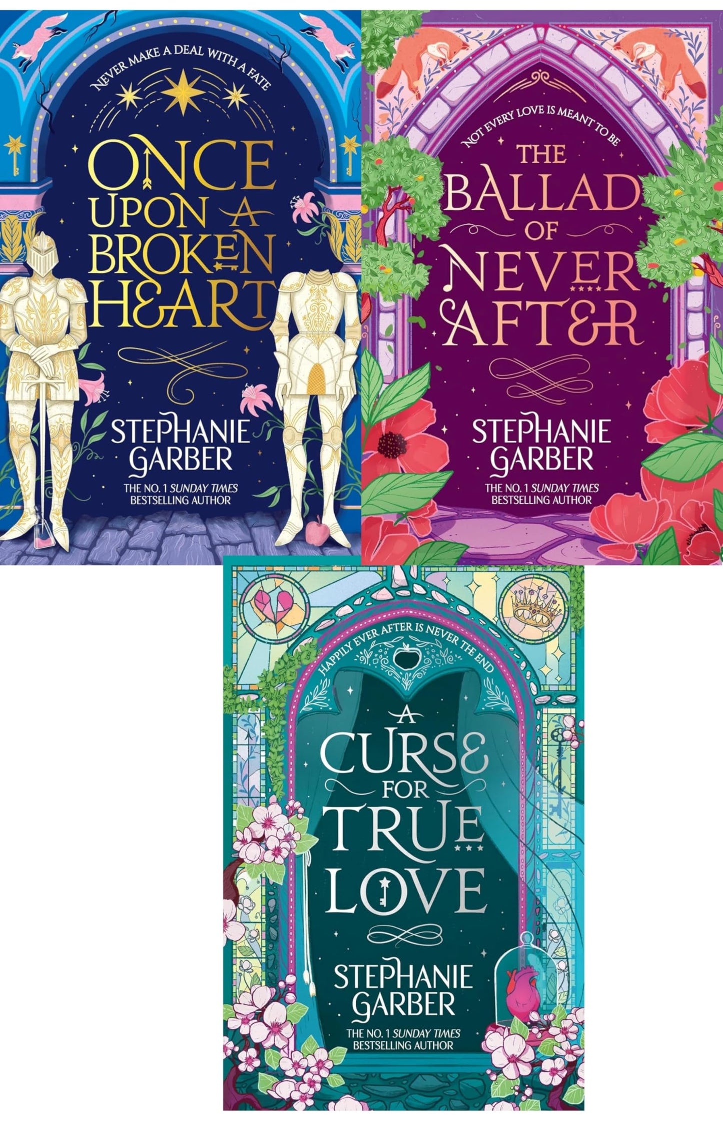 Once Upon a Broken Heart Trilogy Three Book Collection Set By Stephanie Garber (Once Upon A Broken Heart, The Ballad of Never After & A Curse For True Love)- paperback