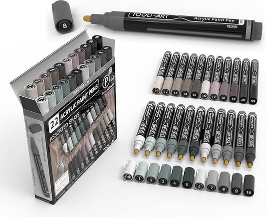 Tooli-Art- Pro Color Series- GRAY - Acrylic Paint Pens