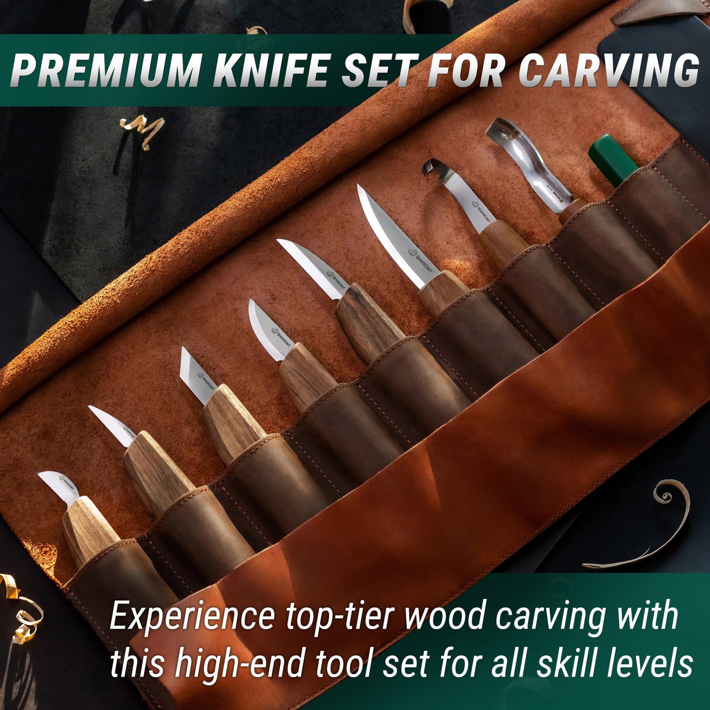 Deluxe Wood Carving Kit S18X - Wood Carving Knife Set - Spoon Carving Tools Set - Whittling Knives