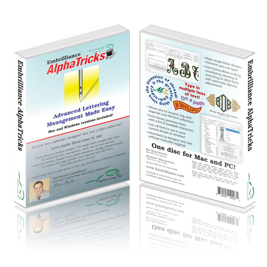 Embrilliance AlphaTricks Embroidery Software for Mac & PC