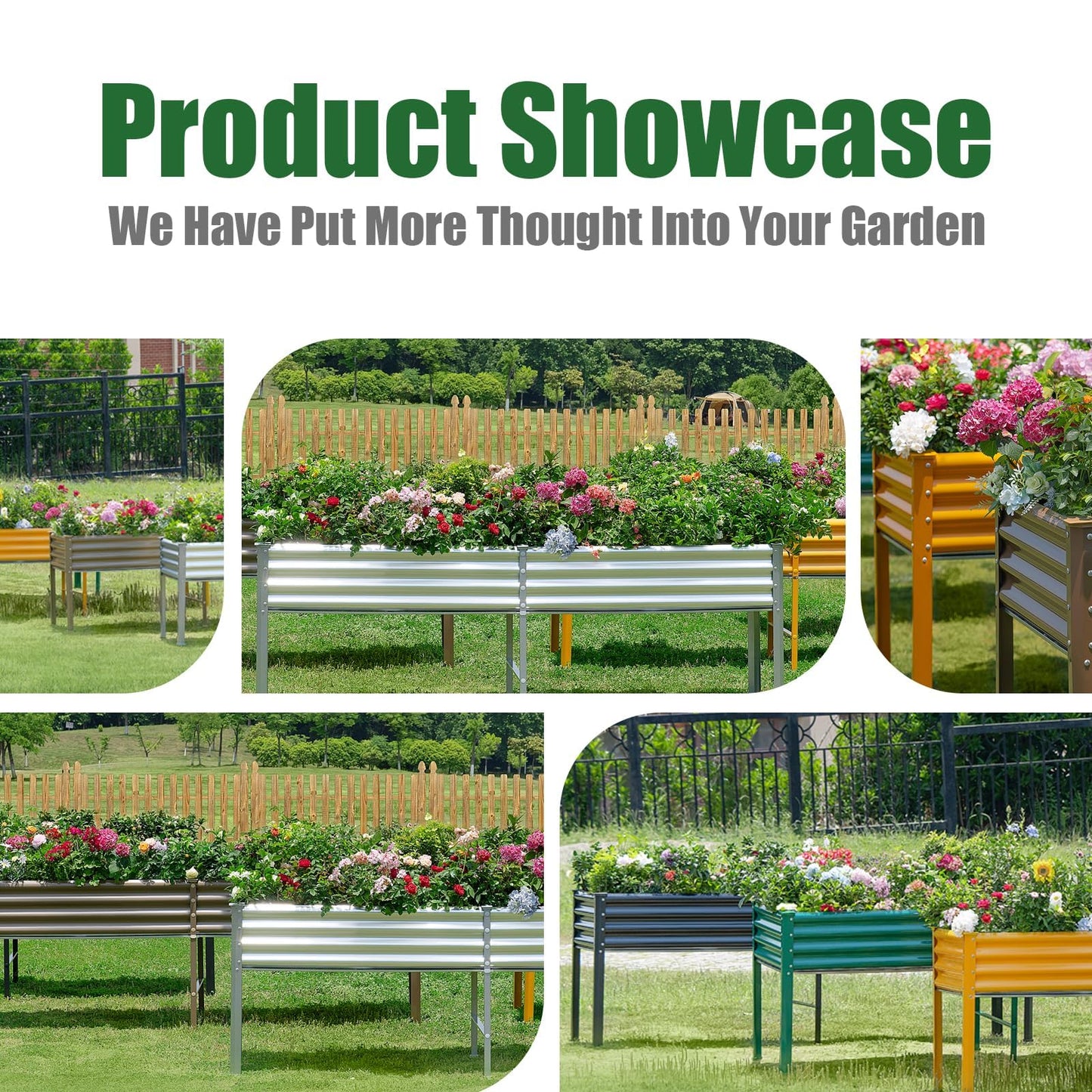 Galvanized Raised Garden Bed with Legs, 96×24×32in