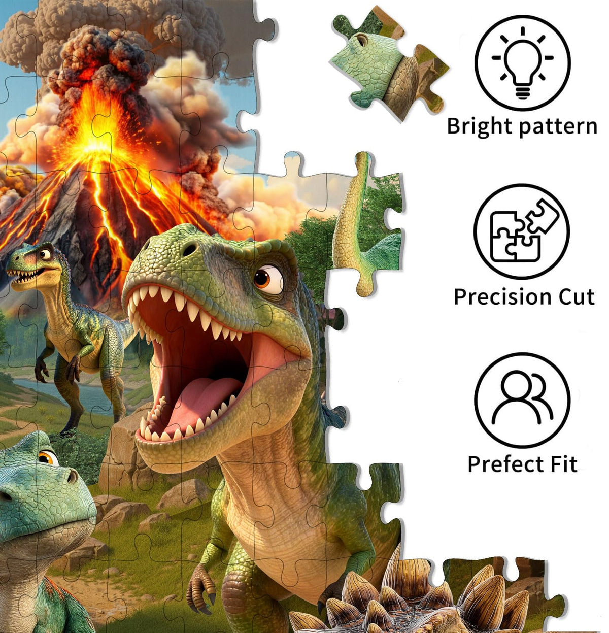 4 Packs 100 Piece Puzzles- space, unicorn dinosaur, equipment