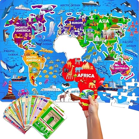 World Map Puzzles for Kids- floor puzzle