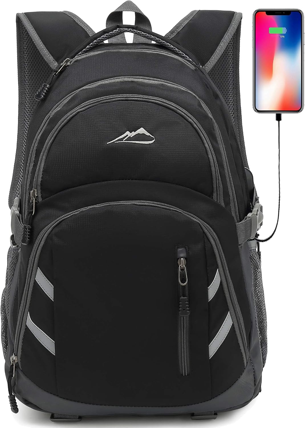 ProEtrade Backpack Bookbag with USB Charging Port