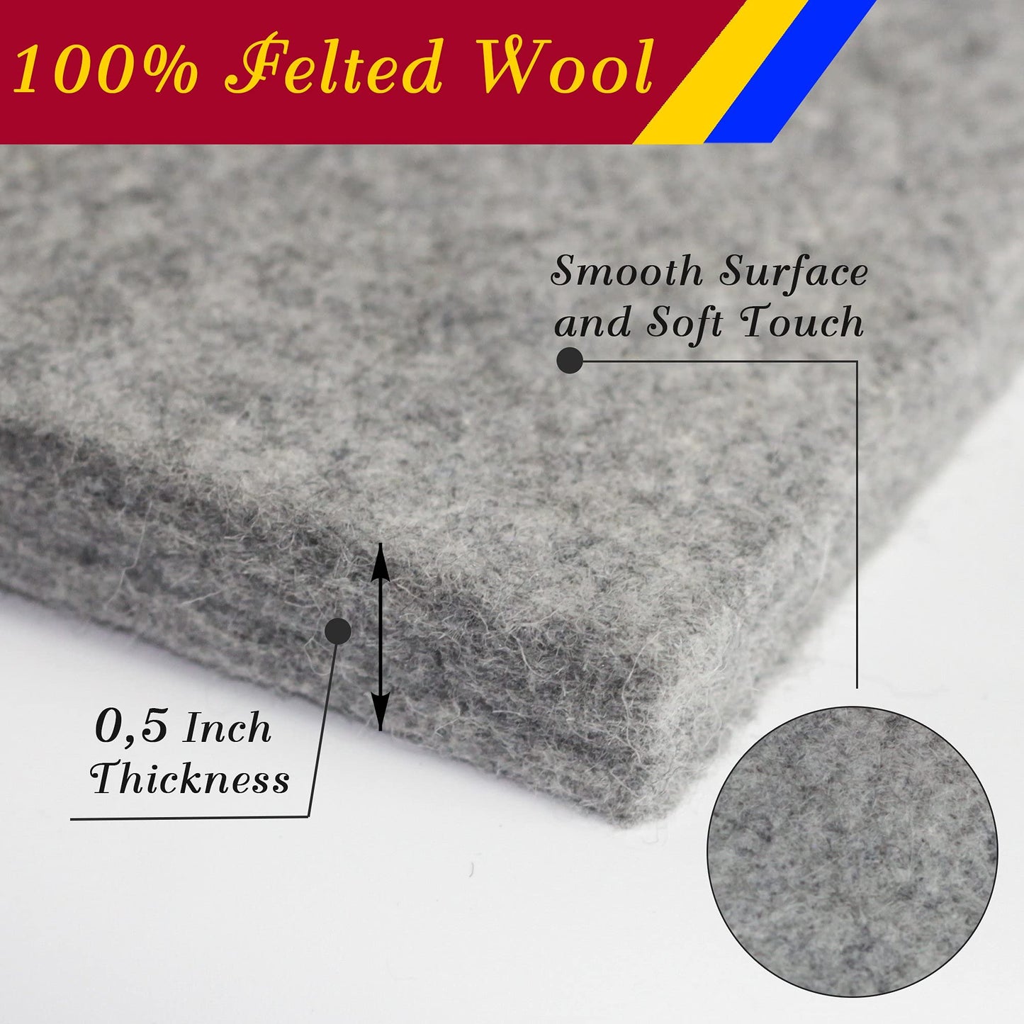 Wool Pressing Pad - 36" x 24" Quilting Ironing Pad