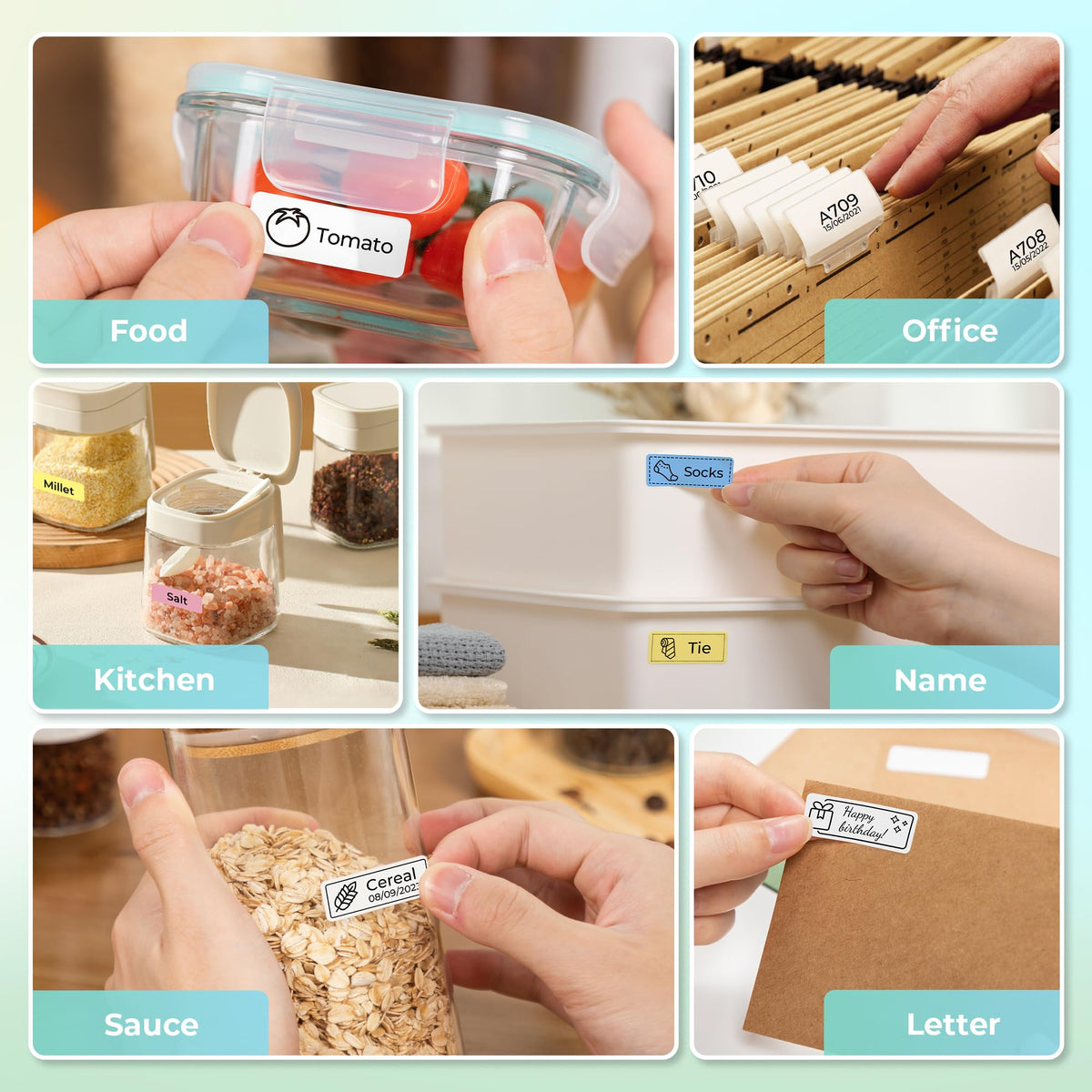 Nelko P21 Label Maker Machine with Tape, Bluetooth Label Printer, Black