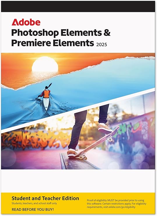 Adobe Photoshop Elements 2025 & Premiere Elements 2025 Student & Teacher Edition- Software