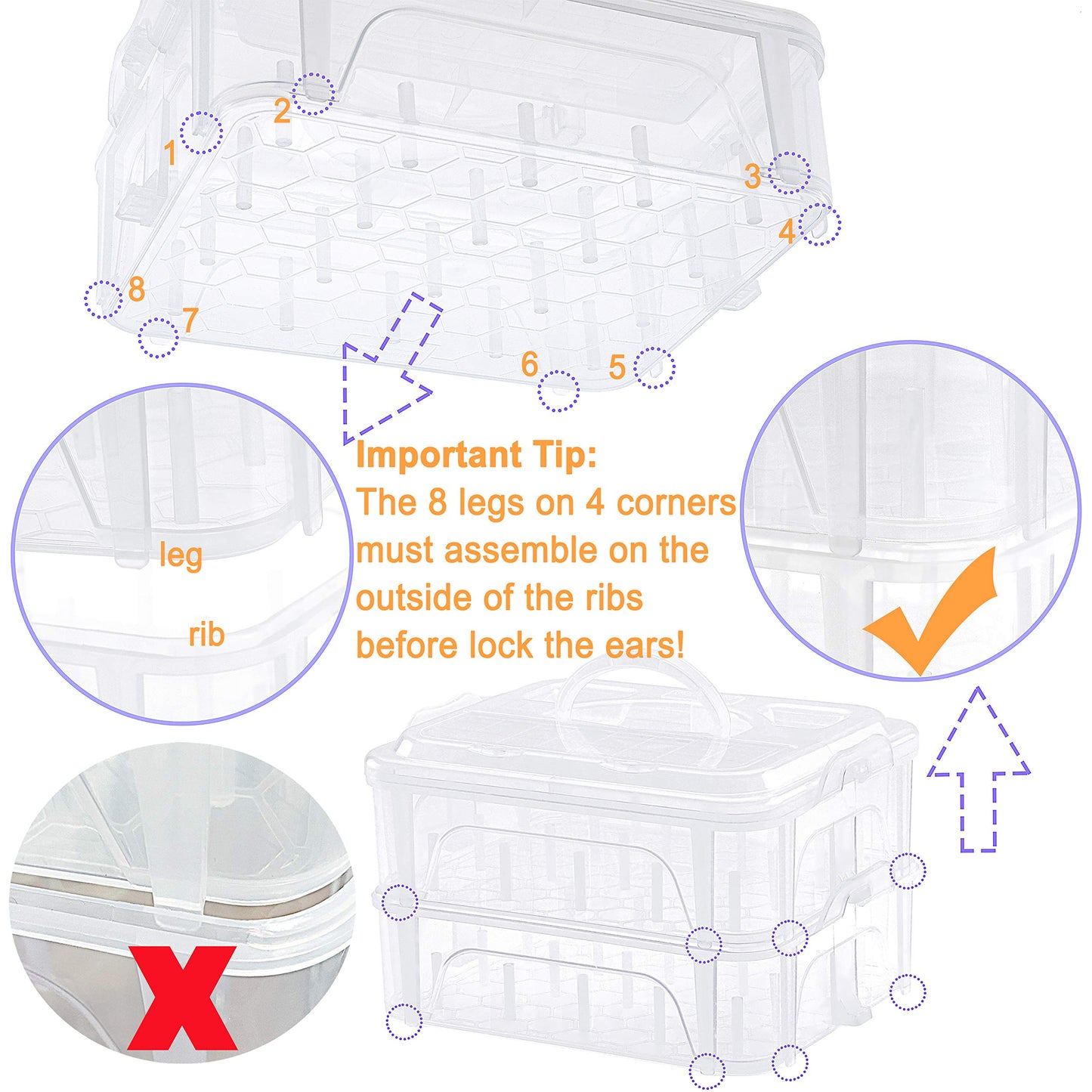 New brothread 4 Layers Stackable Clear Storage Box/Organizer- spools