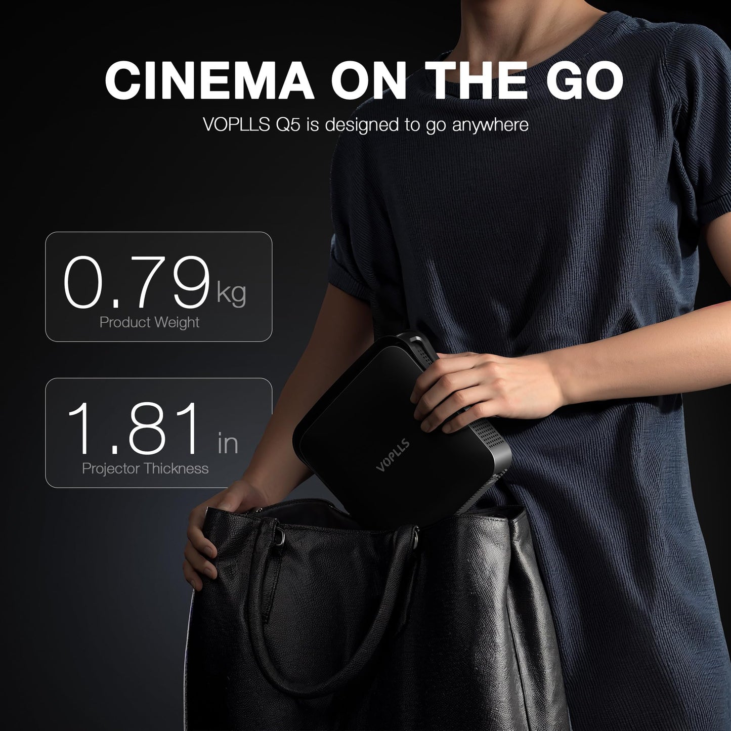Thinnest 1.81" Smart Mini Projector
