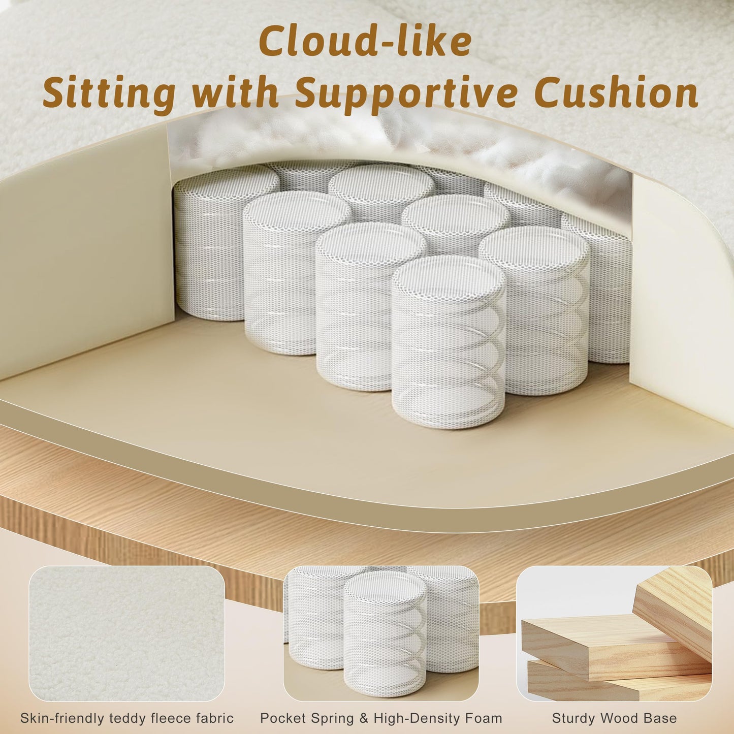 Office Chair, Heavy-Duty Chair, Fabric White