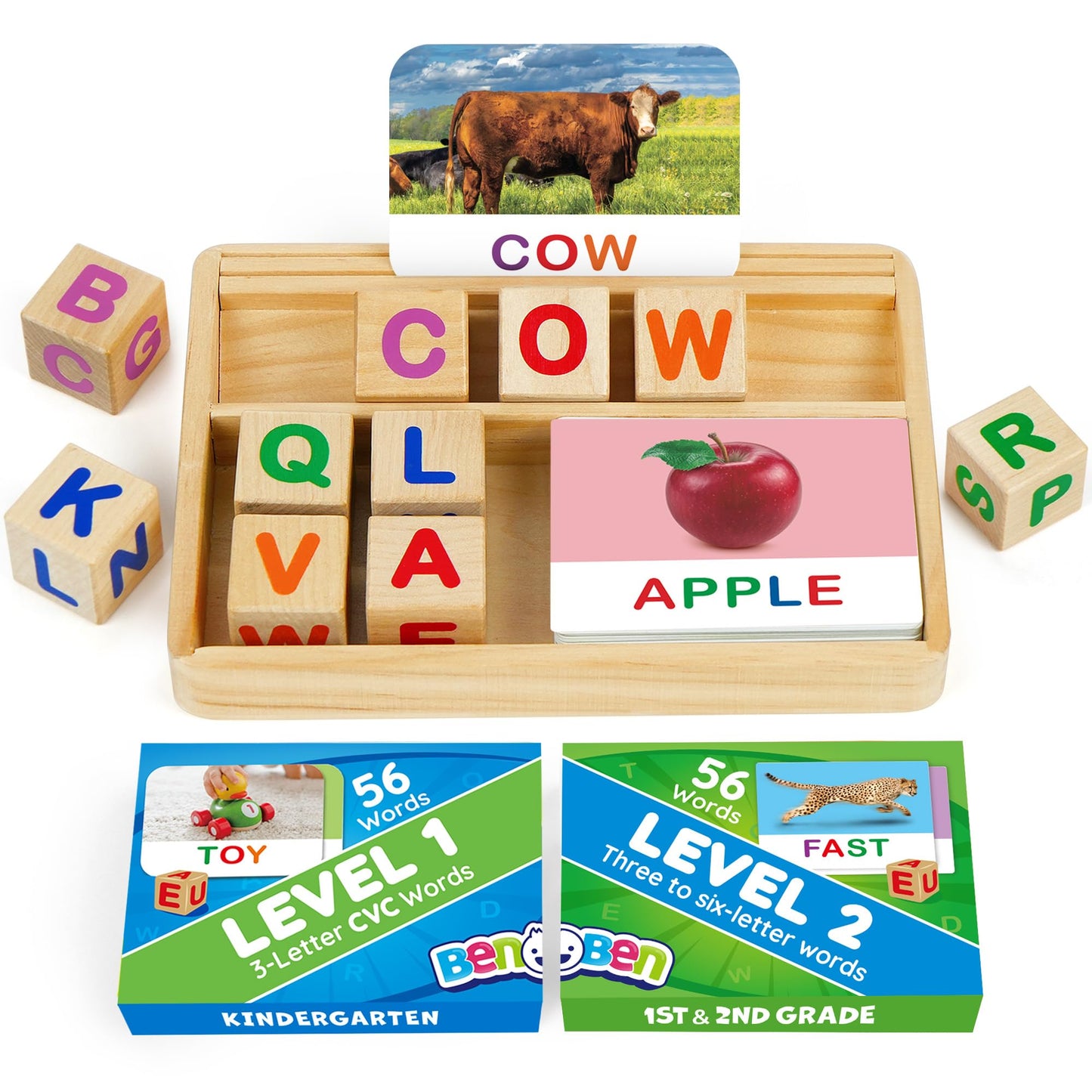 BenBen Spelling Games with Flash Cards, 112 Words- Spelling and Matching