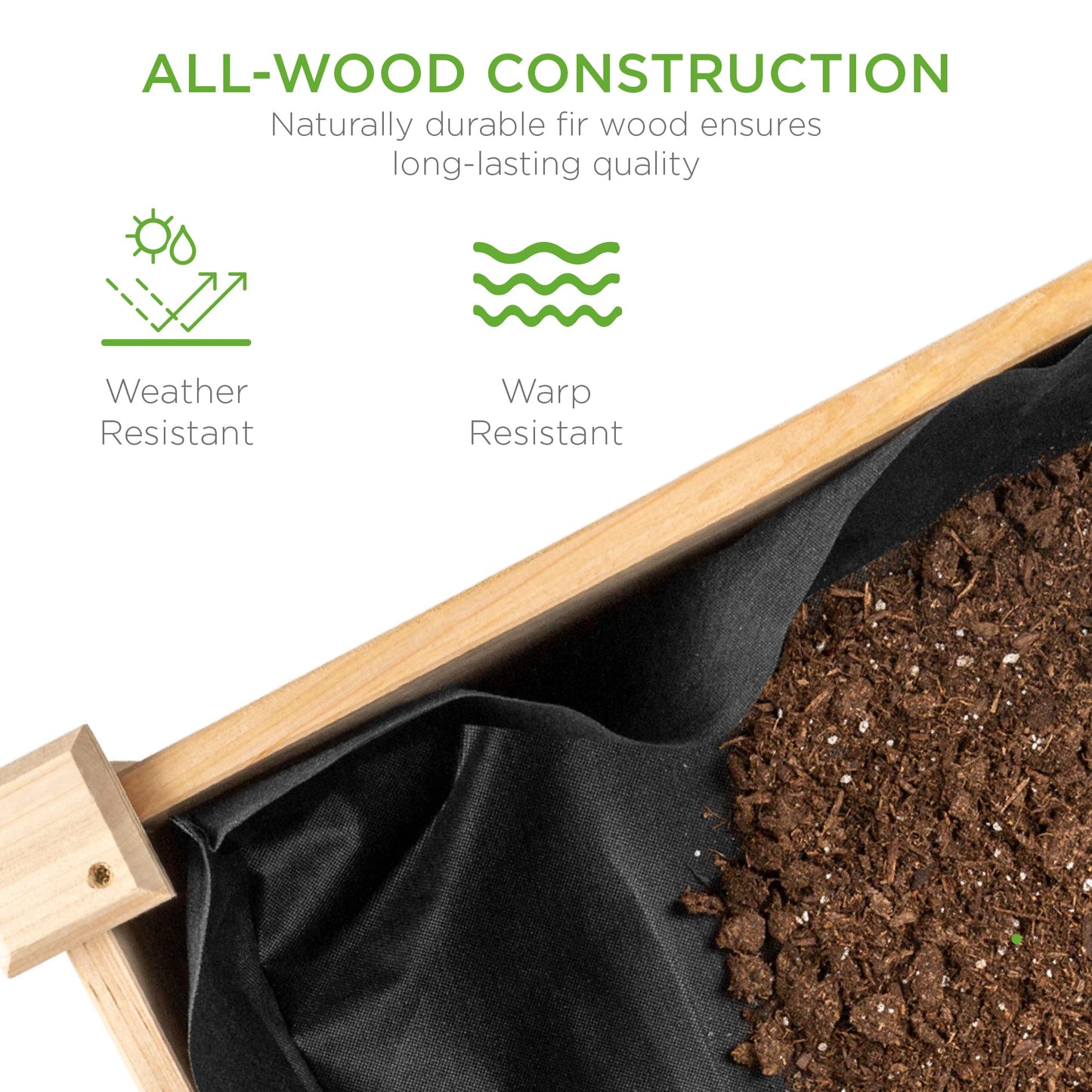 48 x 24 x 30 Inches Raised Garden Bed- Natural