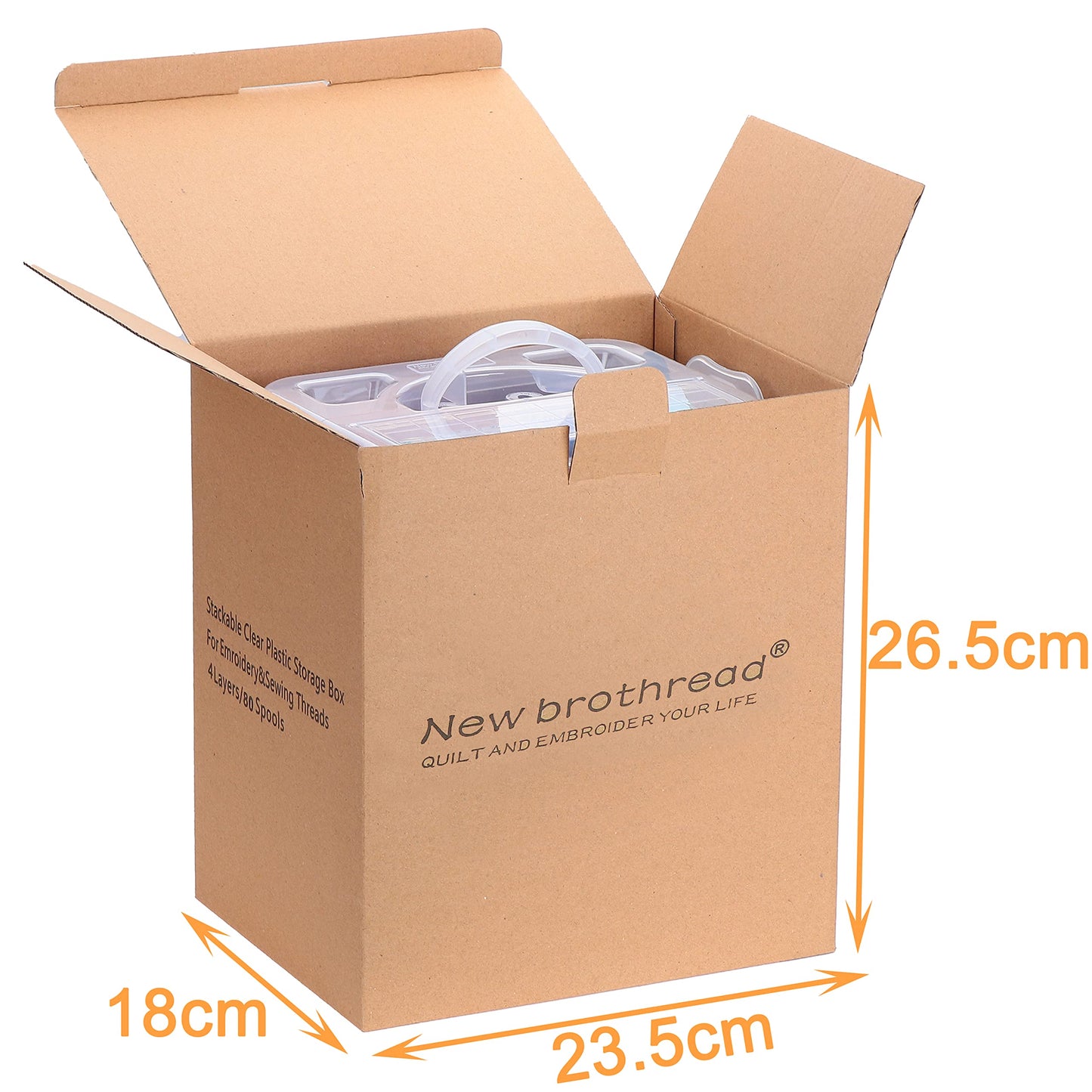 80 Spools 500m Each Embroidery Machine Thread with Clear Plastic Storage Box