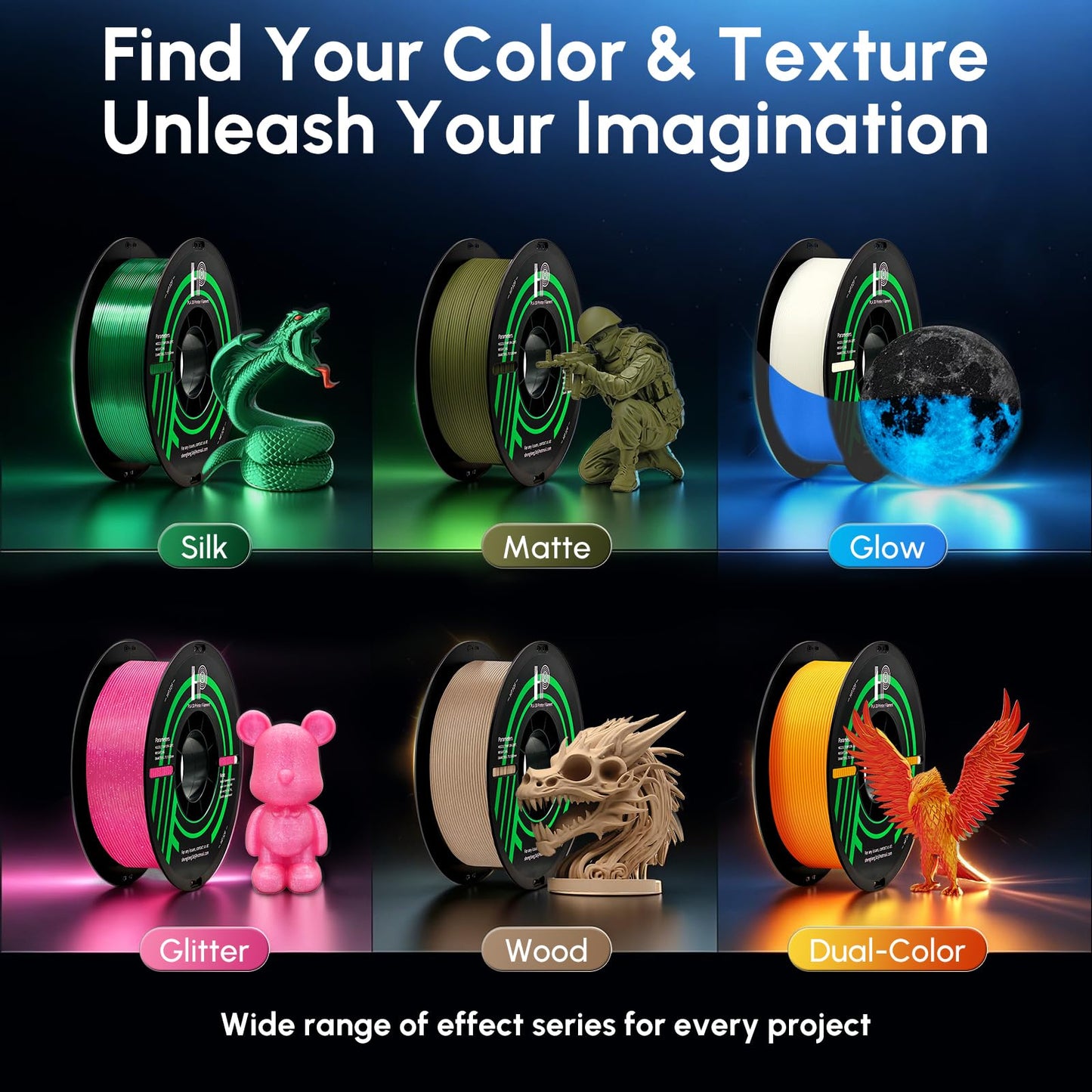 HP3DF Dual Color PLA Filament, Shiny Silk Red Gold PLA