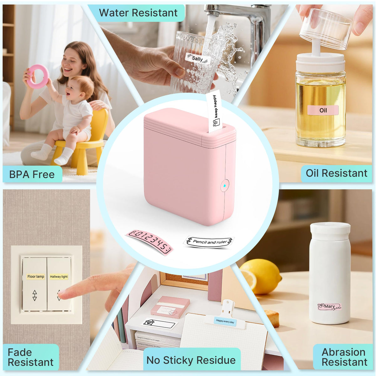 FLEXYVA Mini Label Maker Machine with 3 Tapes, P24 Label Makers