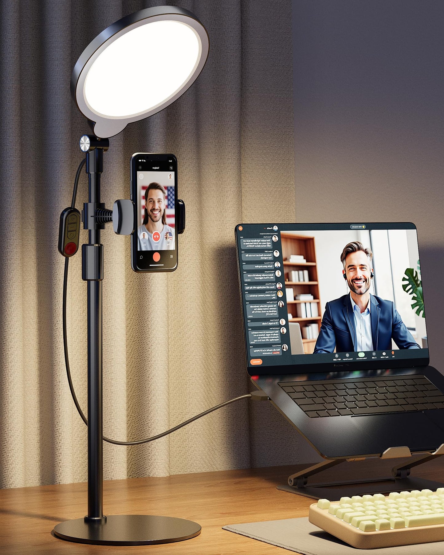 Desk Ring Light with Stand