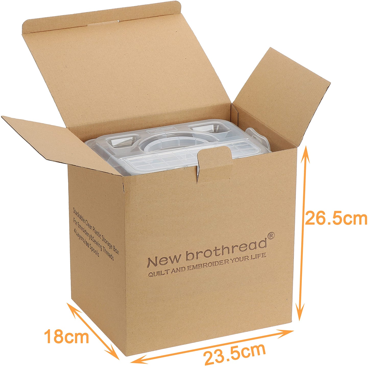 New brothread 4 Layers Stackable Clear Storage Box/Organizer- spools