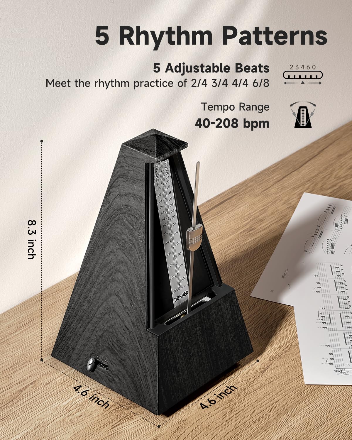 Donner Mechanical Metronome for Piano Guitar Drum Violin Saxophone Musician