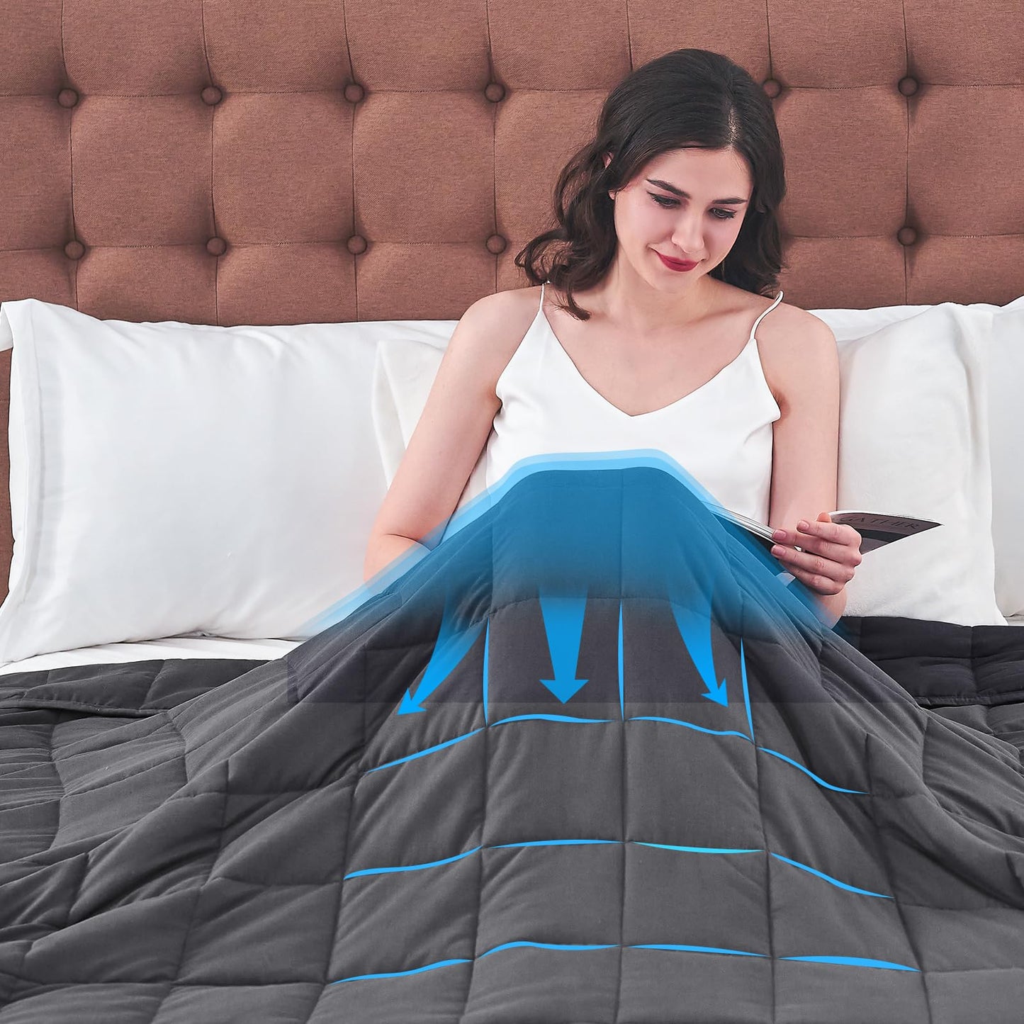 Weighted Blanket(20 lbs, 60” x 80”, Grey)
