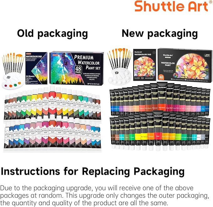 Shuttle Art 48 Pack Watercolor Paint Set