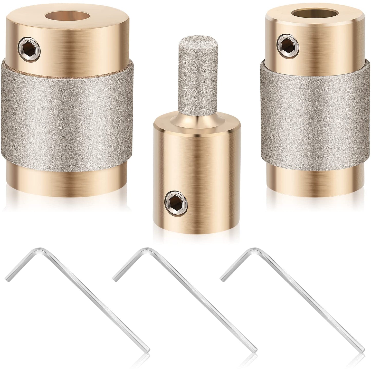 Glass Grinder Bits - Diamond Drill Set, 3 Sizes (1 Inch, 3/4 Inch, 1/4 Inch) for Stained Glass Tools