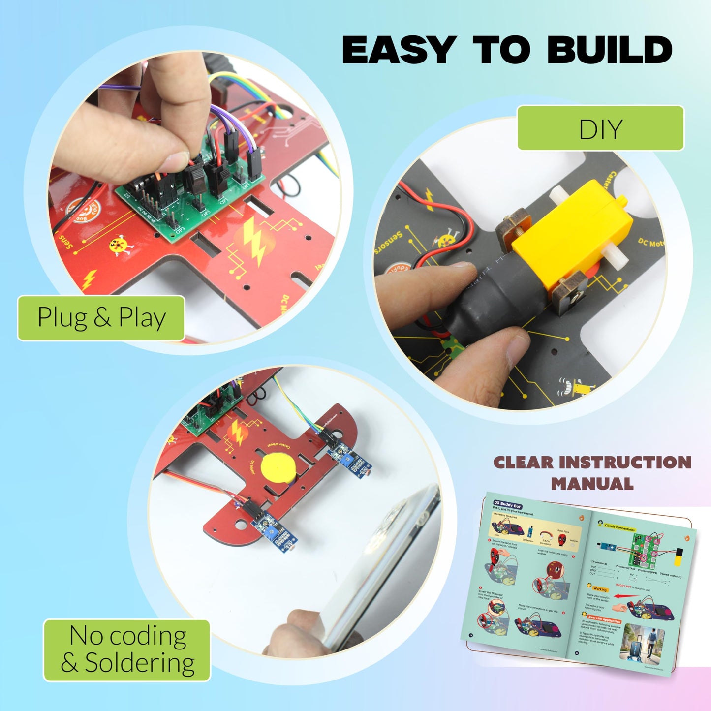 Butterfly Edufields 40 in 1 STEM Robotics Kits - Electronics Board & Sensors- 100+ Parts