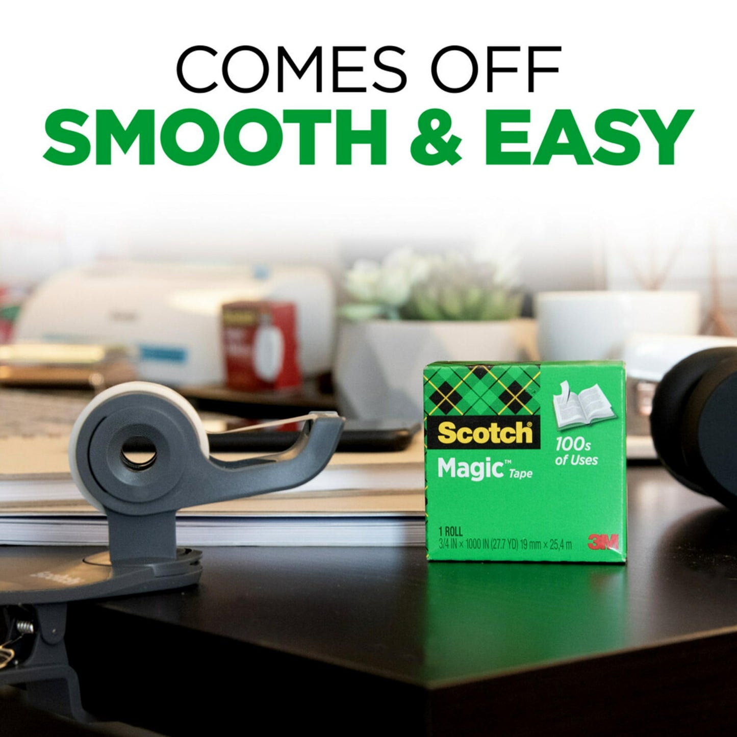 Scotch Magic Tape with Scotch Desktop Dispenser, 6 Rolls of 3/4" x 1000"