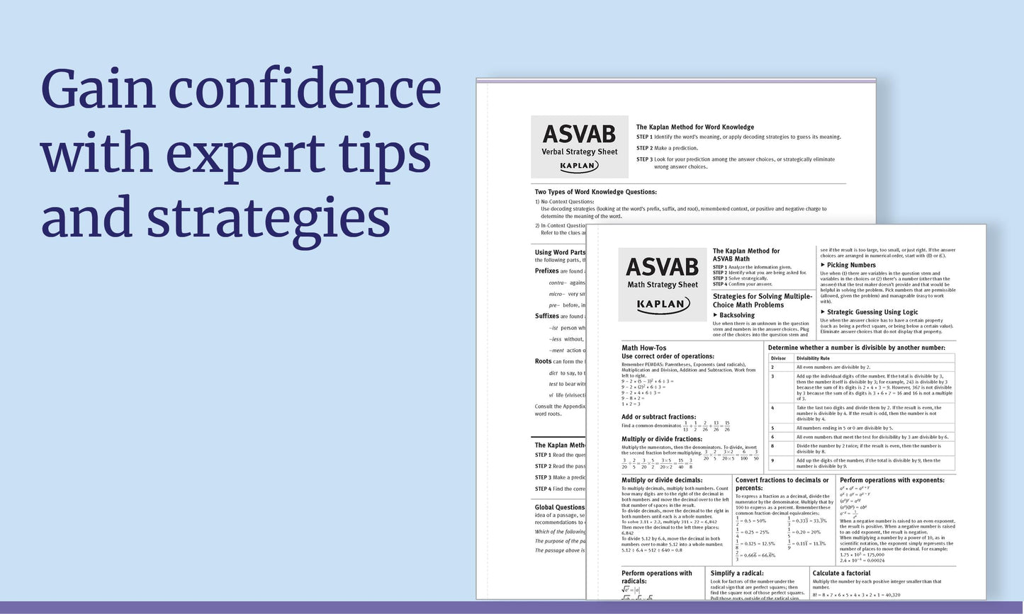 ASVAB Premium Prep 2026-2027: Includes 6 Full Length Practice Tests, 1000+ Practice Questions + In-book tear out Flashcards + Online Access to ... Lessons and Tutorials (Kaplan Test Prep)