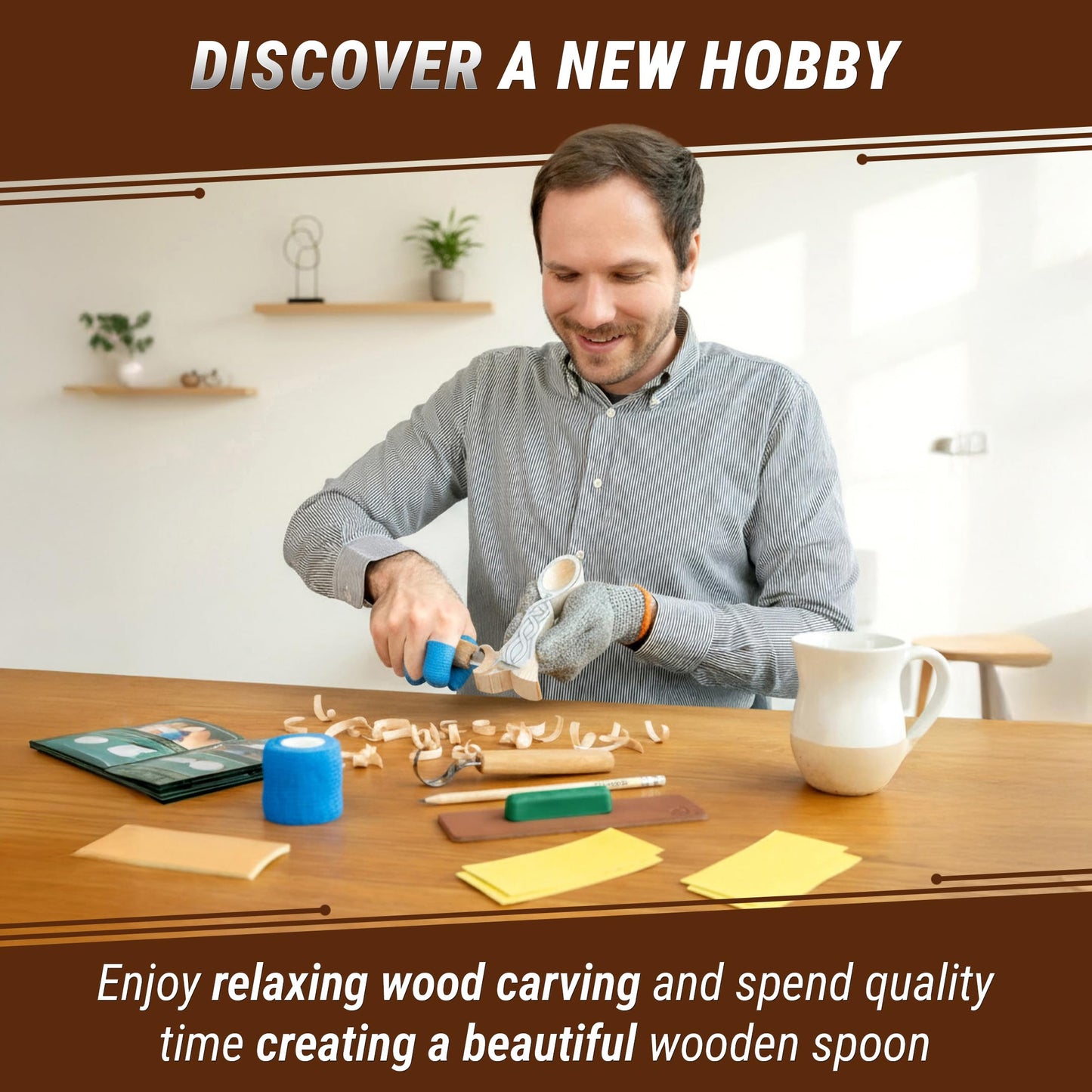 BWood Spoon Carving Kit for Beginners -  Woodworking Hobby Kit for Adults & Kids