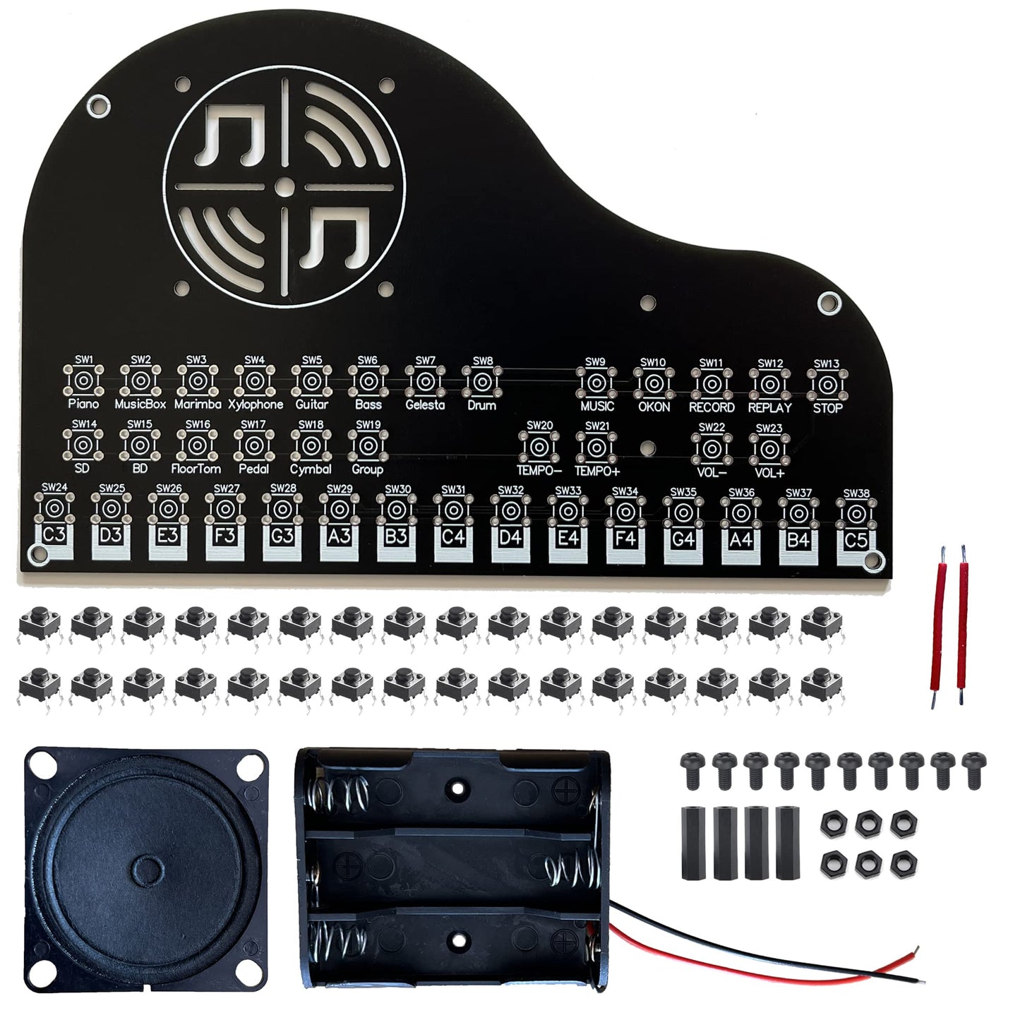 Soldering Practice Kit - DIY Electronic Project Learning Circuit Solder Board- paino